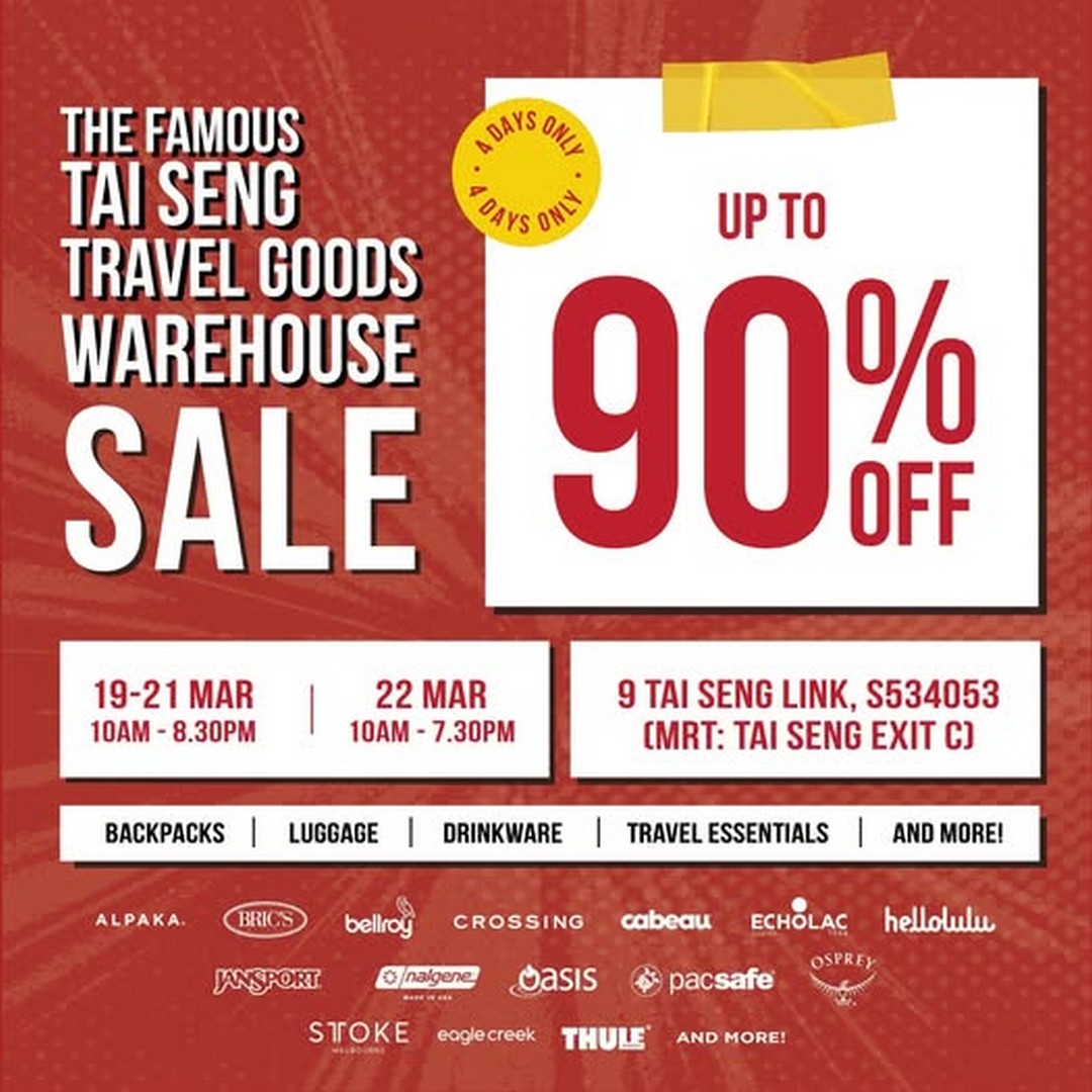 Boarding-Gate-Tai-Seng-Travel-Goods-Warehouse-Sale 19-22 March 2026: Boarding Gate: Tai Seng Travel Goods Warehouse Sale: Up to 90% OFF Travel Essentials