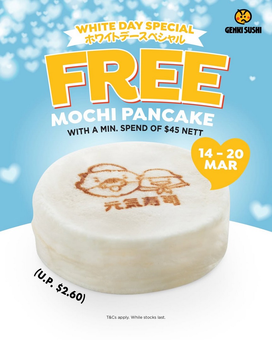 Genki-Sushi-FREE-Mochi-Pancake-with-Minimum-Spend-Promotion 14-20 March 2026: Genki Sushi: FREE Mochi Pancake with Minimum Spend Promotion