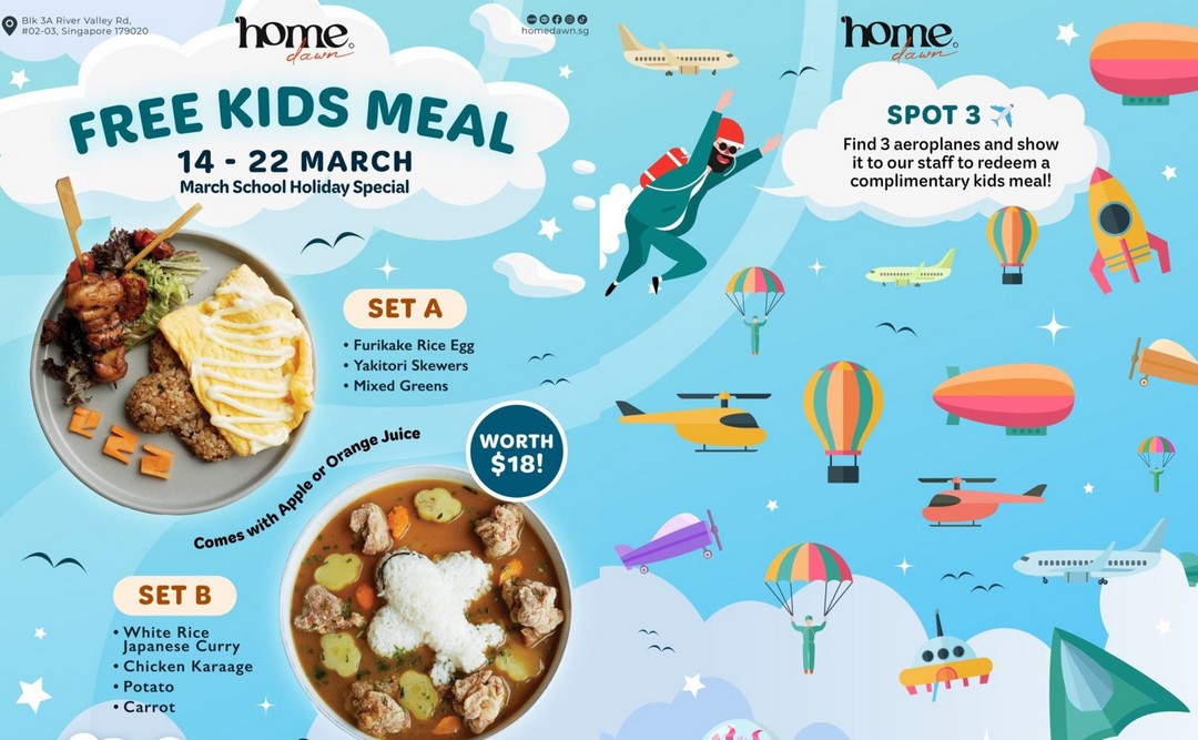 Home-Dawn-Complimentary-Kids-Meal-Promotion 14-22 March 2026: Home Dawn: Complimentary Kids Meal Promotion During School Holidays