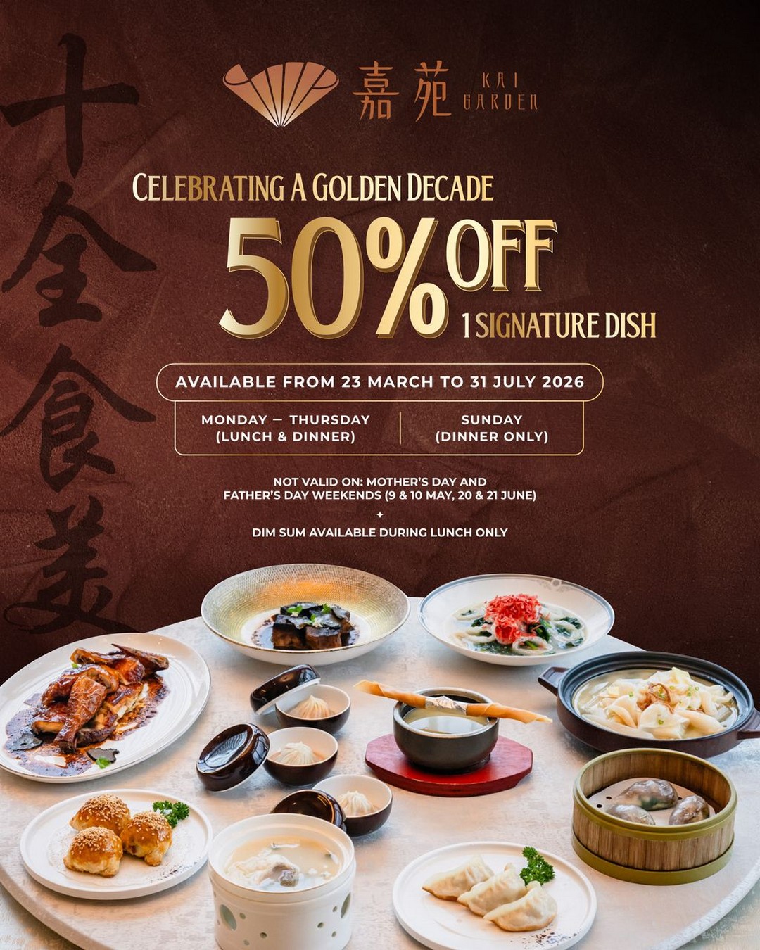 Kai-Garden-10th-Anniversary-Celebration-50-Off 23 March-31 July 2026: Kai Garden: 10th Anniversary Celebration: 50% Off Selected Anniversary Menu Promotion, Marina Square, Singapore