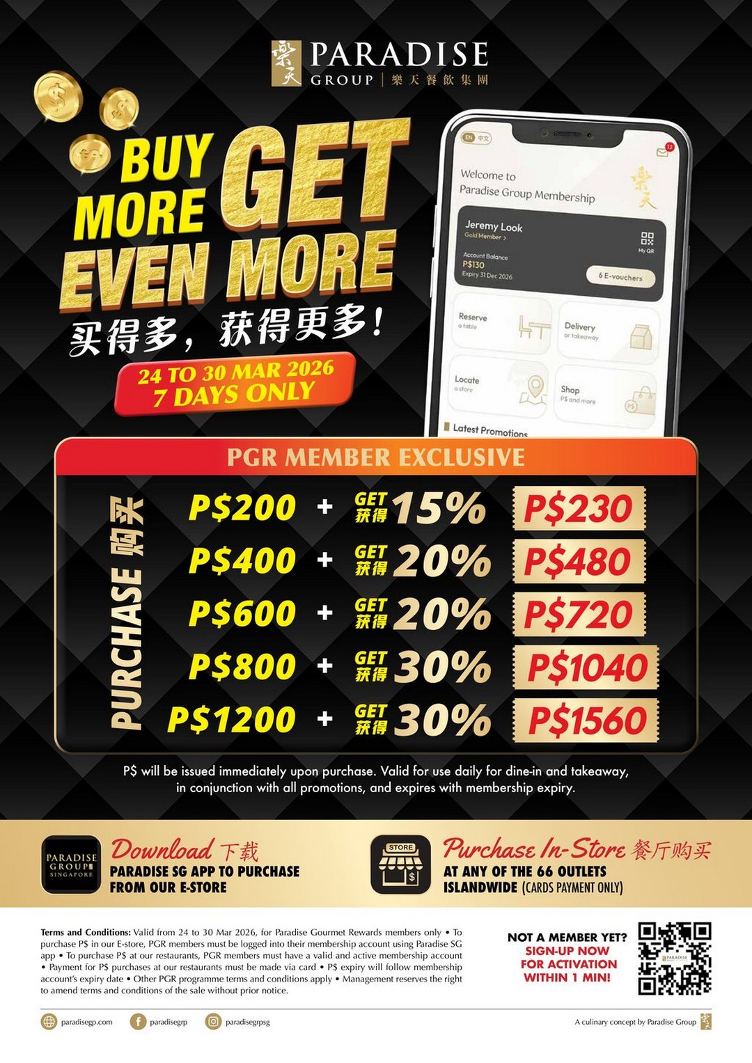 Paradise-Group-Paradise-Gourmet-Rewards-Flash-Sale 24-30 March 2026: Paradise Group: Paradise Gourmet Rewards Flash Sale Up to 30% Bonus Credits Promotion