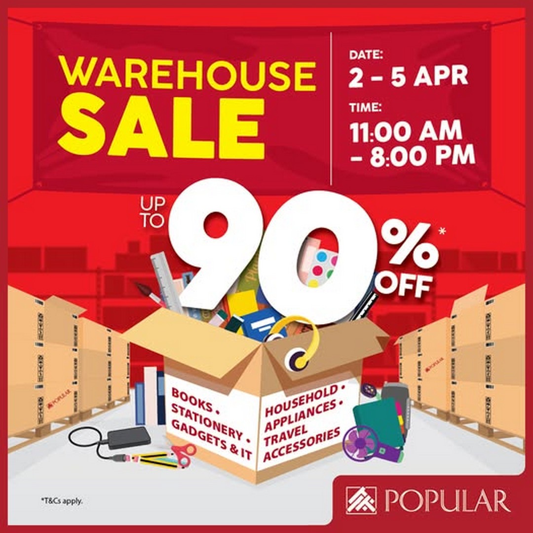 Popular-Bookstore-Singapore-Massive-Warehouse-Sale 2-5 April 2026: Popular Bookstore Singapore: Massive Warehouse Sale | Up to 90% OFF on Books, Gadgets & More