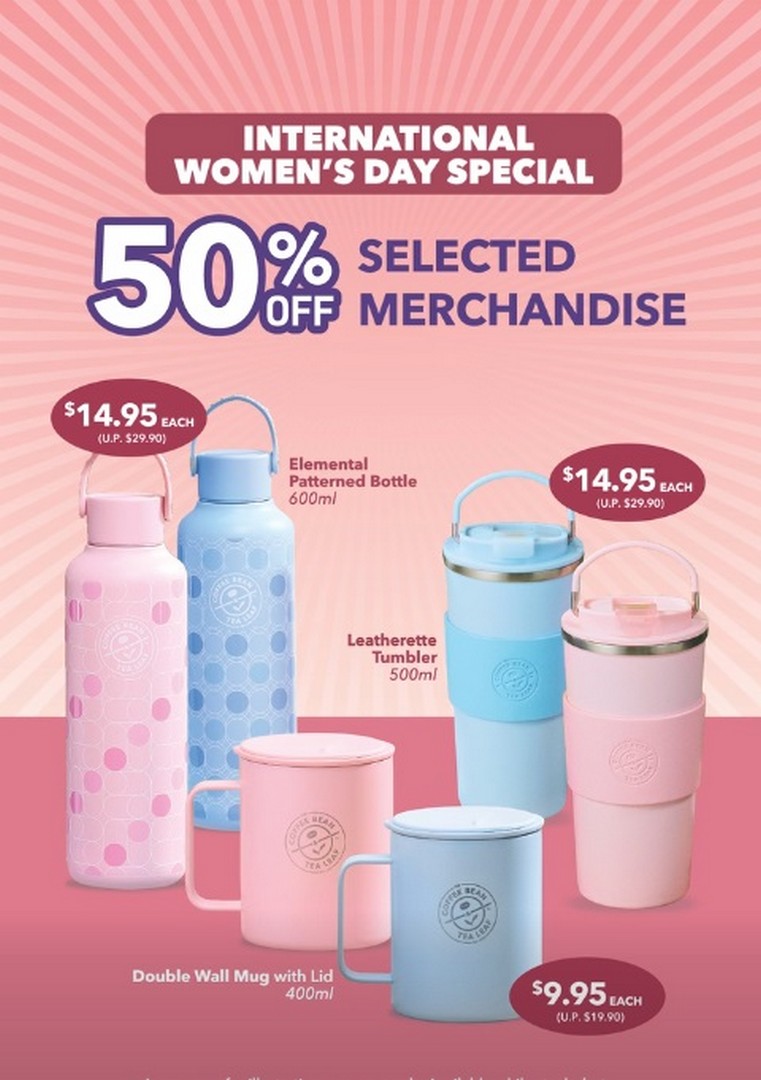 The-Coffee-Bean-Tea-Leaf-Singapore-50-Off 6–8 March 2026: The Coffee Bean & Tea Leaf Singapore 50% Off Selected Merchandise Promotion for International Women’s Day at Participating Stores Islandwide