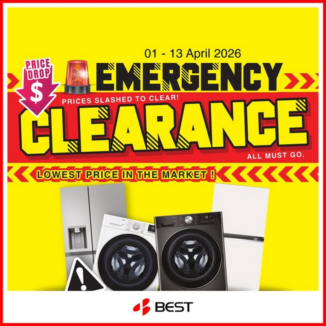 BEST-Denki-Singapore-Emergency-Clearance-Sale 2-13 April 2026: BEST Denki Singapore: Emergency Clearance Sale on Fridges & Washers