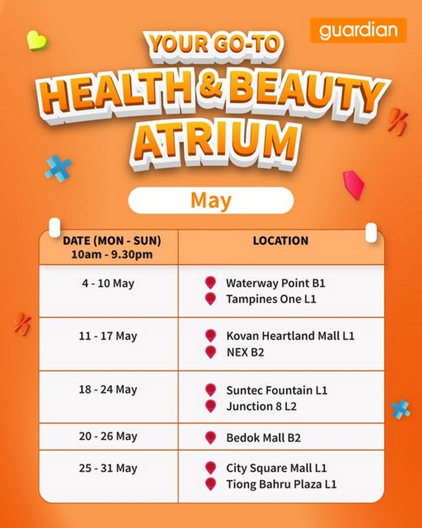 Guardian-Health-Beauty-Atrium-Roadshow-Singapore 4–31 May 2026: Guardian Health & Beauty Atrium Roadshow Singapore, Promotion Event Across Multiple Malls, Wellness and Beauty Deals