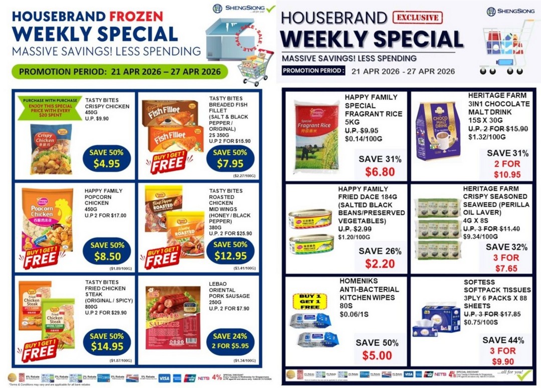 Sheng-Siong-Supermarket-Housebrand-Weekly-Special-Promotion 21–27 April 2026: Sheng Siong Supermarket Housebrand Weekly Special Promotion: Weekly Budget Savings Across All Outlets in Singapore