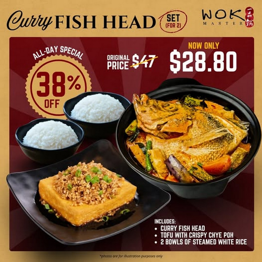Wok-Master-Curry-Fish-Head-Set-for-2 6 April 2026 Onward: Wok Master: Curry Fish Head Set for 2: Promotion, All-Day Special at $28.80