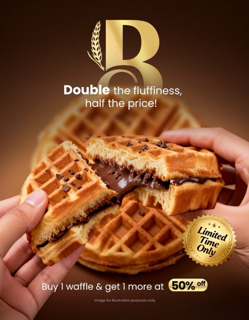 Bakery-Cuisine-50-OFF-Second-Waffle-Promotion 18 May 2026 onwards: Bakery Cuisine, 50% OFF Second Waffle Promotion at Dunearn Village #02-02, Sweet Dessert Deal in Singapore