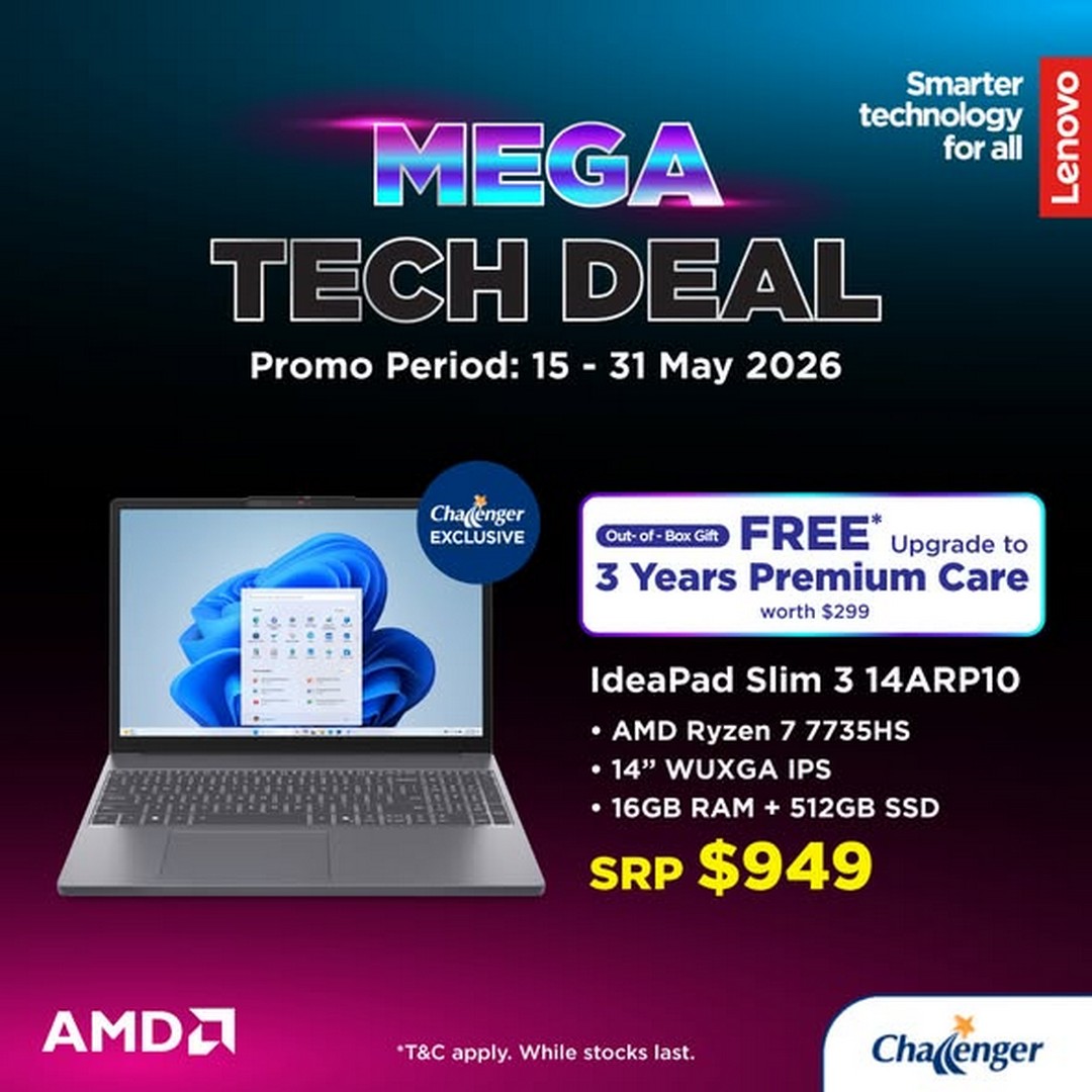 Challenger-Singapore-Mega-Tech-Deal-Lenovo-Cashback-Gift-with-Purchas-2 15–31 May 2026: Challenger Singapore Mega Tech Deal, Lenovo Cashback & Gift with Purchase Promotion for Laptops