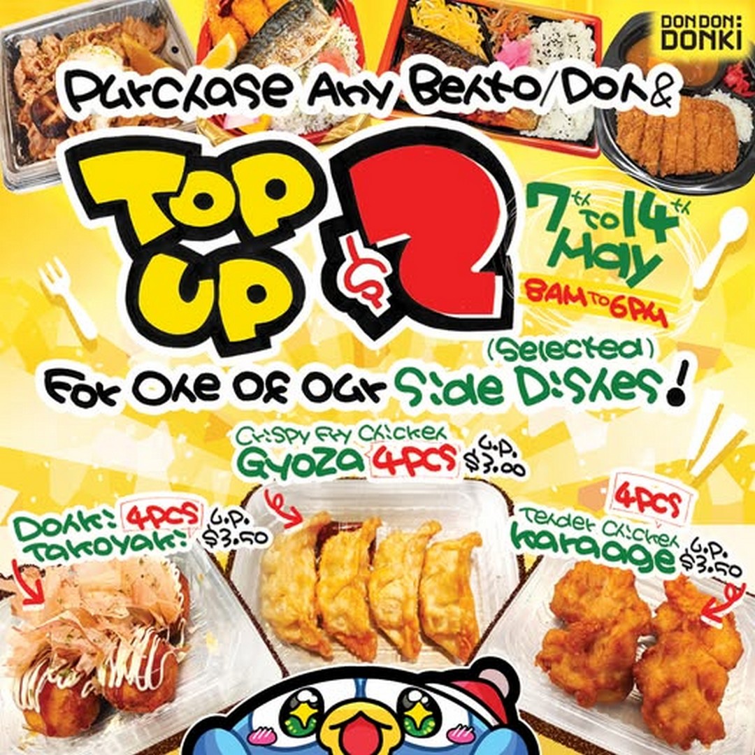 DON-DON-DONKI-Singapore-Add-On-Meal-Upgrade-Promotion 7–14 May 2026: DON DON DONKI Singapore Add-On Meal Upgrade Promotion – Bento and Donburi Side Dish Top-Up Deal for Affordable Dining Savings in Singapore