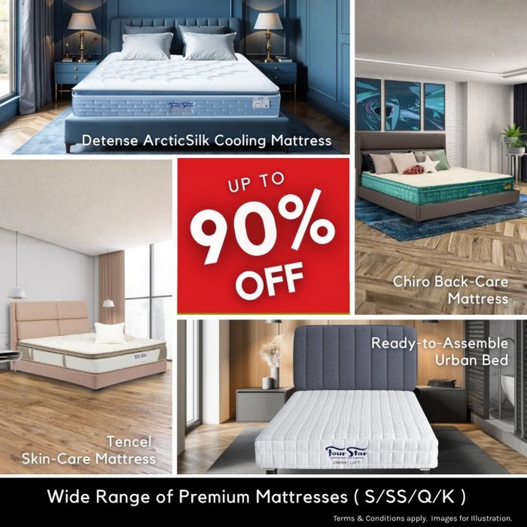 Four-Star-Pre-Renovation-Clearance-Sale-Promotion-at-Kallang-Flagship-Stor-2 20-24 May 2026: Four Star Pre-Renovation Clearance Sale Promotion at Kallang Flagship Store – Up to 90% Off Mattresses, Sofas, Recliners and Furniture Deals in Singapore
