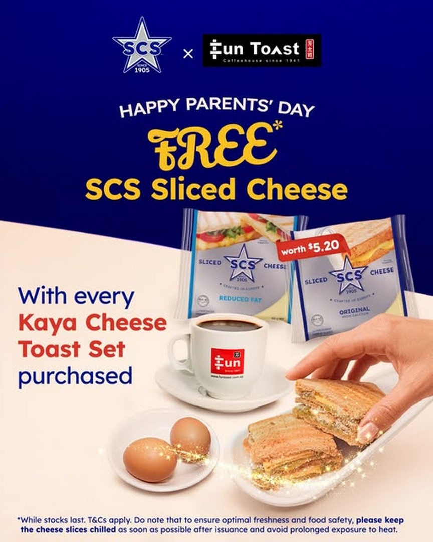 Fun-Toast-x-SCS-Dairy-Singapore-Kaya-Cheese-Toast-Set-Promotion 8 May – 21 June 2026: Fun Toast x SCS Dairy Singapore Kaya Cheese Toast Set Promotion: Free SCS Sliced Cheese Giveaway with Kaya Toast Set at Fun Toast Outlets