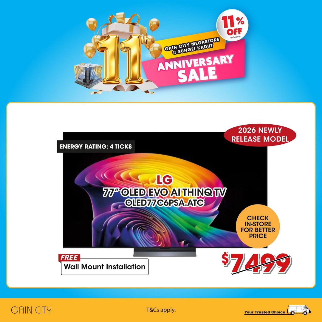 Gain-City-Megastore-11th-Anniversary-Sale-4 12 May 2026 onwards: Gain City Megastore 11th Anniversary Sale – Enjoy 11% OFF Selected Audio Visual Products and Stand a Chance to Win a Denza D9 MPV at Sungei Kadut