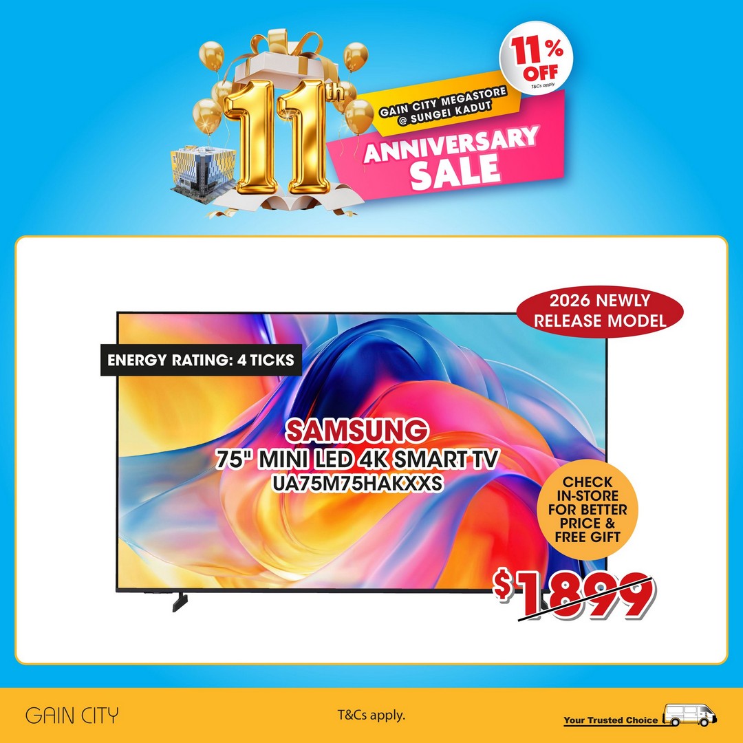 Gain-City-Megastore-11th-Anniversary-Sale-5 12 May 2026 onwards: Gain City Megastore 11th Anniversary Sale – Enjoy 11% OFF Selected Audio Visual Products and Stand a Chance to Win a Denza D9 MPV at Sungei Kadut