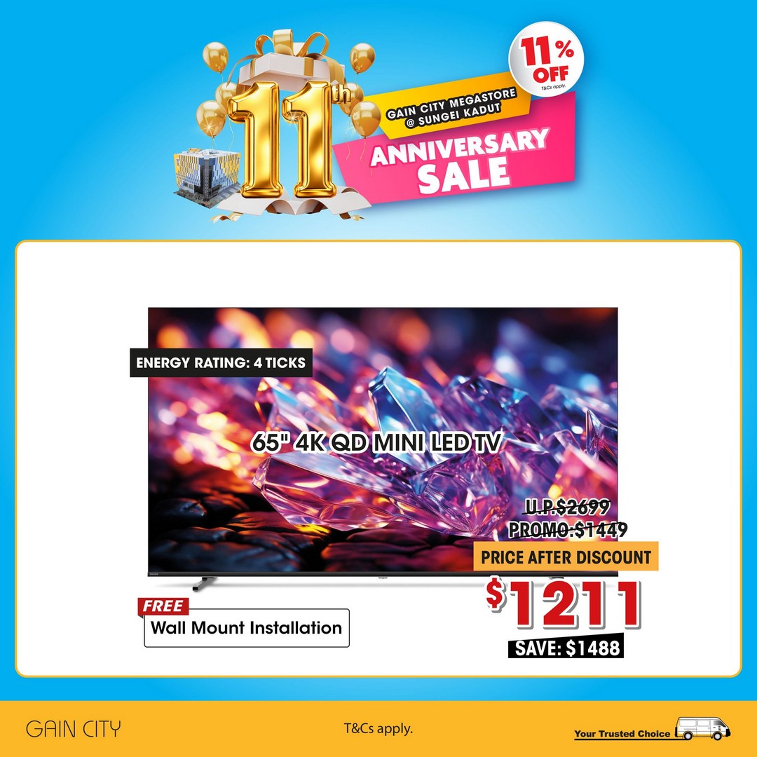 Gain-City-Megastore-11th-Anniversary-Sale-6 12 May 2026 onwards: Gain City Megastore 11th Anniversary Sale – Enjoy 11% OFF Selected Audio Visual Products and Stand a Chance to Win a Denza D9 MPV at Sungei Kadut