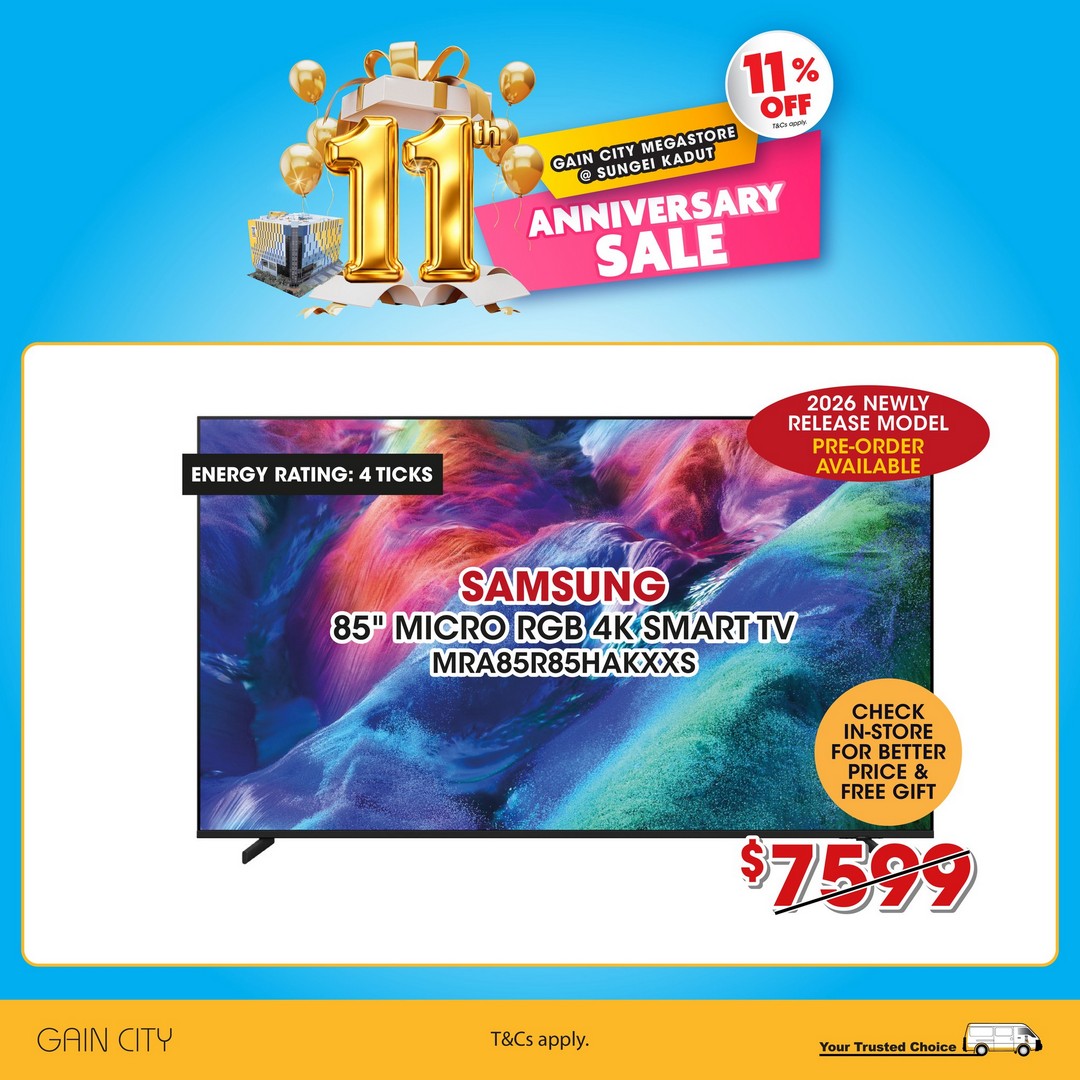 Gain-City-Megastore-11th-Anniversary-Sale-7 12 May 2026 onwards: Gain City Megastore 11th Anniversary Sale – Enjoy 11% OFF Selected Audio Visual Products and Stand a Chance to Win a Denza D9 MPV at Sungei Kadut