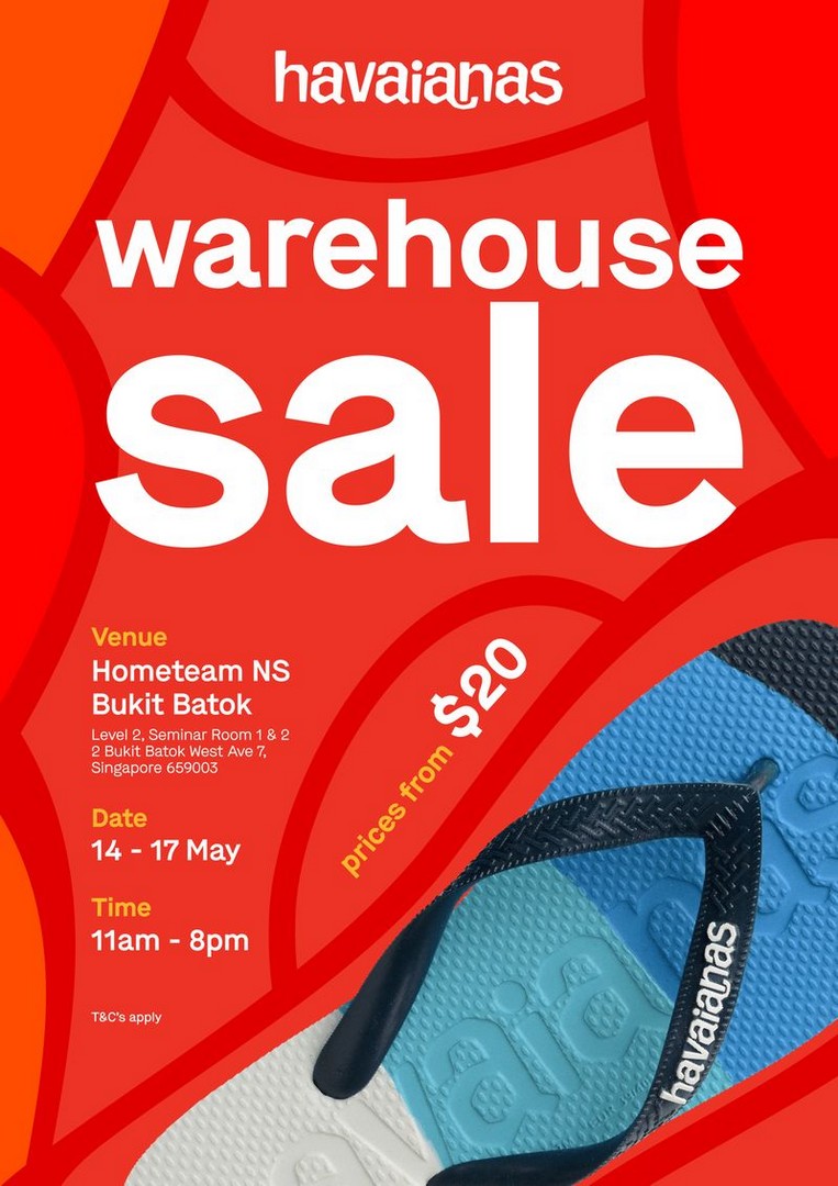 Havaianas-Warehouse-Sale-Up-to-60-Off-Footwear-Promotion 14–17 May 2026: Havaianas Warehouse Sale, Up to 60% Off Footwear Promotion in Singapore with Prices from $20 at HomeTeamNS Bukit Batok