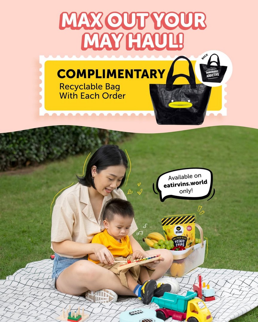 IRVINS-Salted-Egg-Complimentary-Recyclable-Bag-Online-Promotion 11 May 2026 onwards: IRVINS Salted Egg Complimentary Recyclable Bag Online Promotion