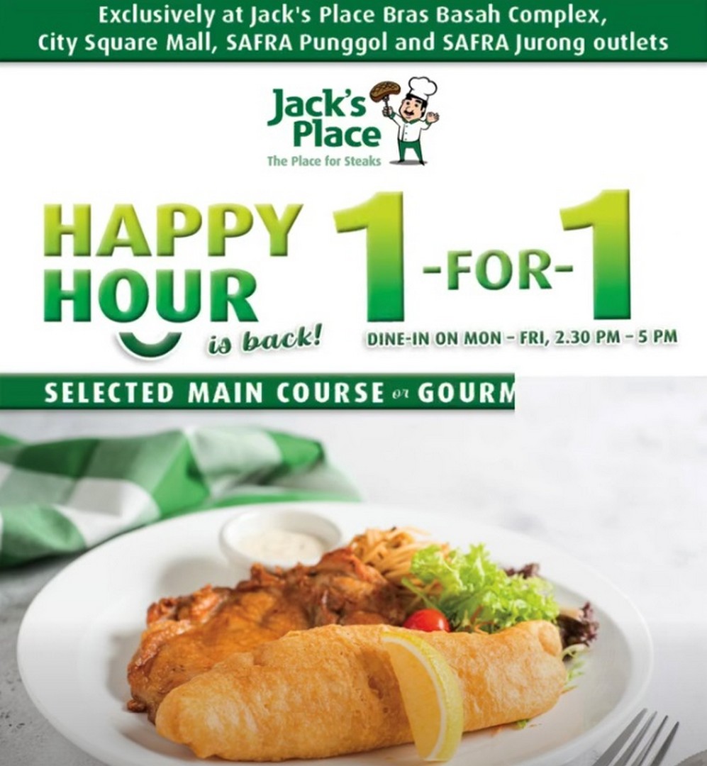 Jacks-Place-Singapore-Happy-Hour-1-for-1-Promotion 12 May 2026 onwards: Jack’s Place Singapore Happy Hour 1-for-1 Promotion on Main Courses and Gourmet Coffee at Selected Outlets