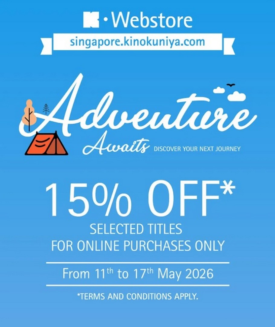 Kinokuniya-Singapore-Online-Book-Sale 11-17 May 2026: Kinokuniya Singapore Online Book Sale, 15% Off Selected Reads – Travel, Memoirs & Inspiration Promotion