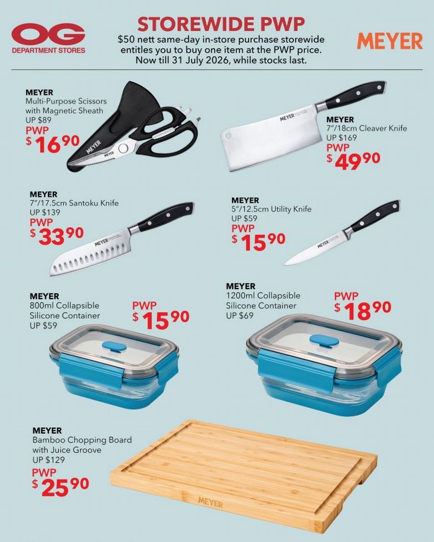 OG-Department-Stores-MEYER-Kitchen-Essentials-PWP-Promotion Now till 31 July 2026: OG Department Stores MEYER Kitchen Essentials PWP Promotion – Storewide Deals from Just $15.90 at OG Albert and OG People’s Park