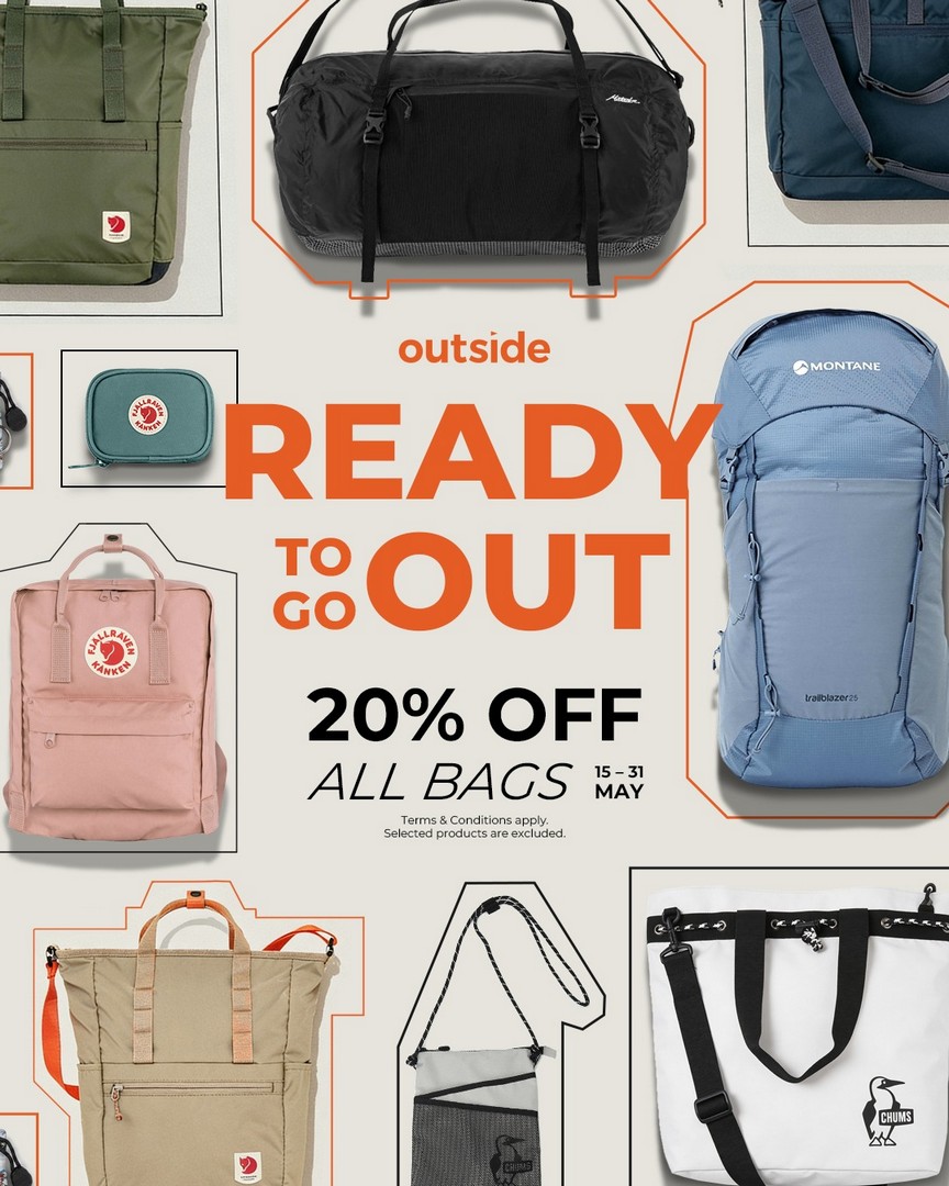 OUTSIDE-20-OFF-All-Bags-Promotion-–-Fjallraven-Montane-Rab-More 15–31 May 2026: OUTSIDE, 20% OFF All Bags Promotion – Fjällräven, Montane, Rab & More Outdoor Gear Sale in Singapore
