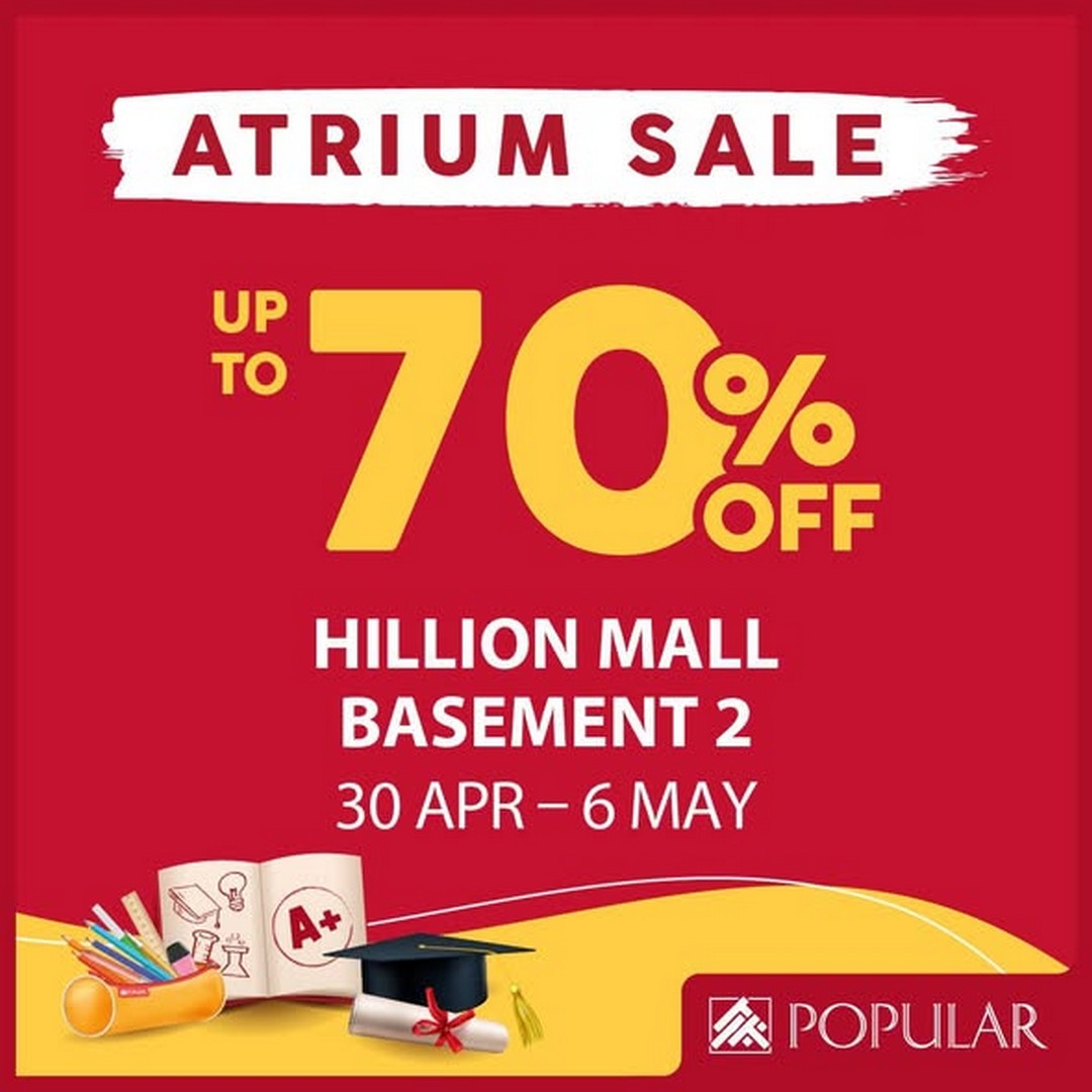Popular-Bookstore-Singapore-Atrium-Sale-at-Hillion-Mall Now till 6 May 2026: Popular Bookstore Singapore Atrium Sale at Hillion Mall – Enjoy Up to 70% Off Books, Stationery and More
