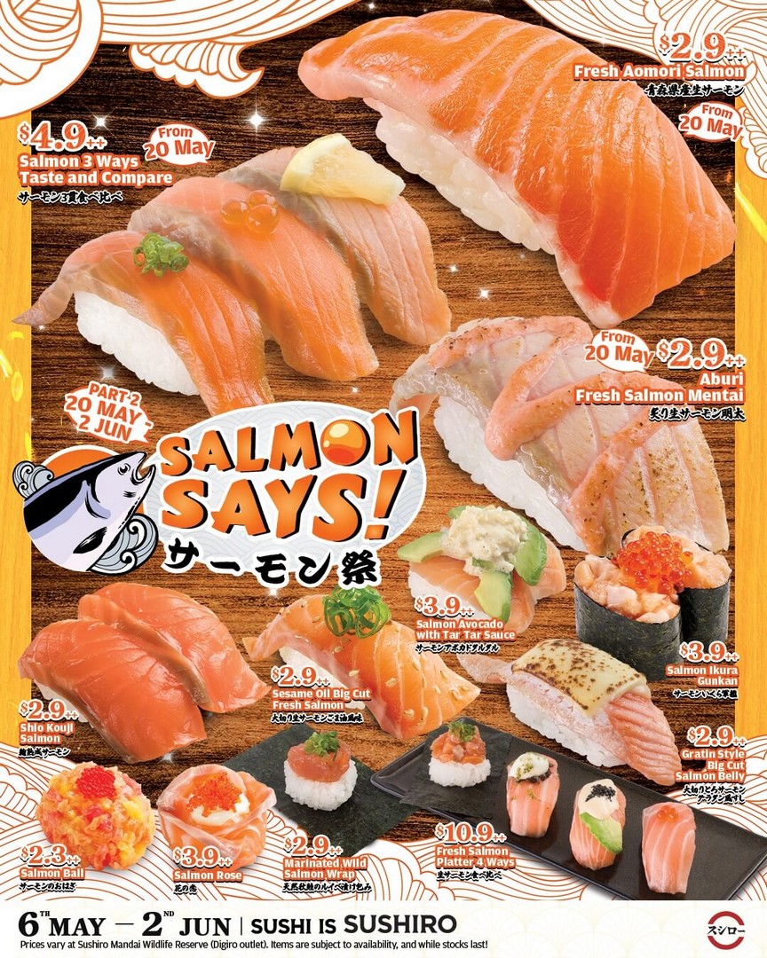 Sushiro-Salmon-Says-Starts-From-2.30-Promotion 20 May–2 June 2026: Sushiro Salmon Says Starts From $2.30 Promotion, Limited-Time Salmon Menu Deal Across Singapore