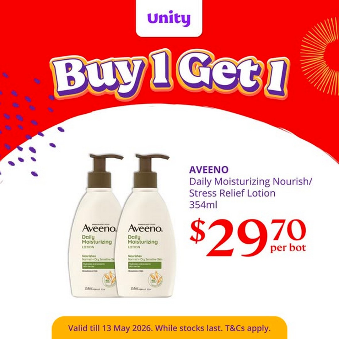 Unity-Pharmacy-Singapore-Weekly-Wellness-Promotion-2 Now till 13 May 2026: Unity Pharmacy Singapore Weekly Wellness Promotion Featuring B1G1 Eu Yan Sang, Colgate, Aveeno and Health Essentials Deals