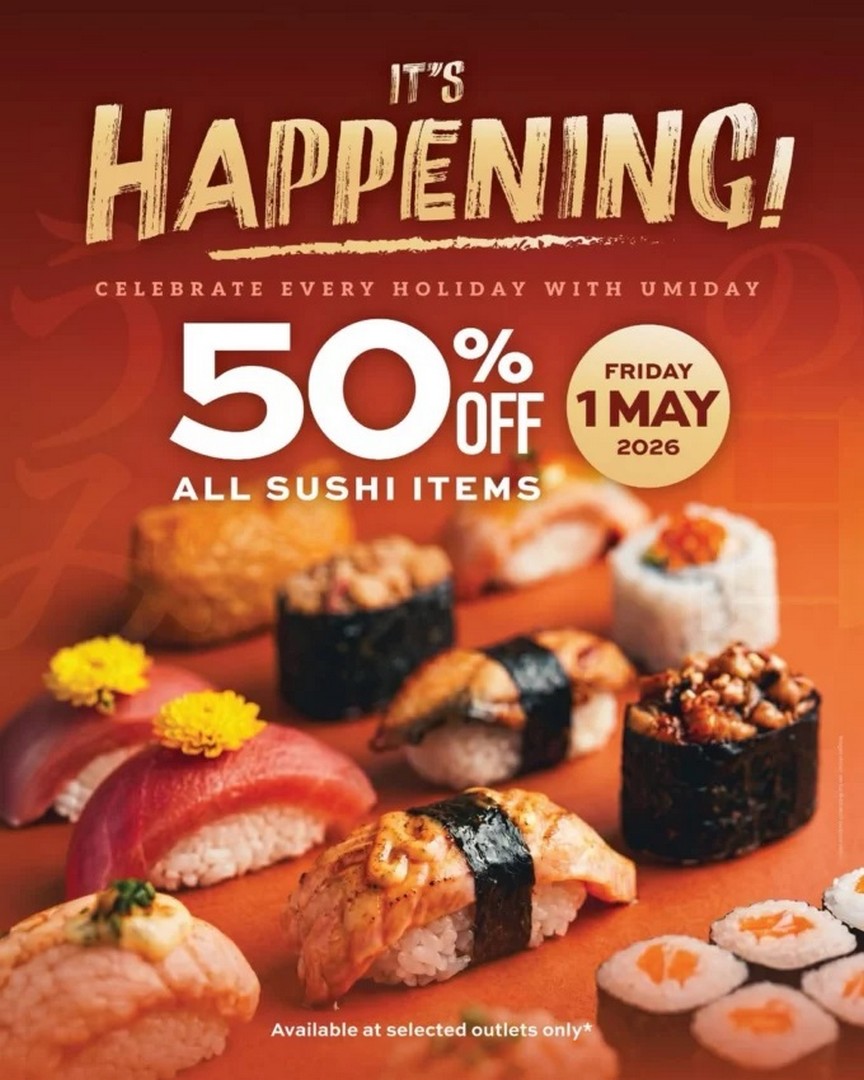 1 May 2026: umisushi Singapore Labour Day Promotion – 50% Off All Sushi ...