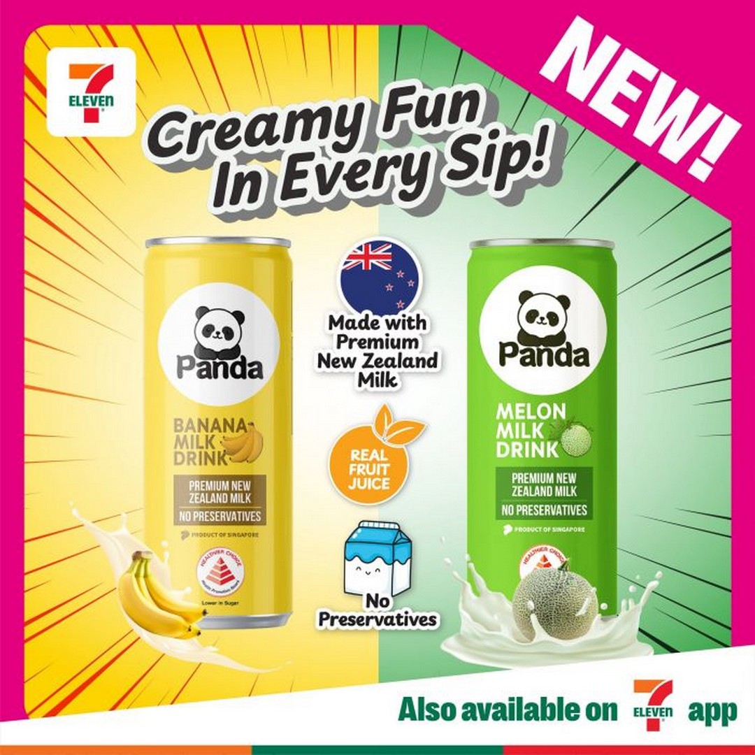 7-Eleven-Singapore-JJ-Panda-Milk-Drinks-Banana-Melon-New-Arrival-Promotion 12 June 2026 onwards: 7-Eleven Singapore JJ Panda Milk Drinks Banana & Melon New Arrival Promotion: Fruity Milk Beverage Launch at Convenience Stores Islandwide
