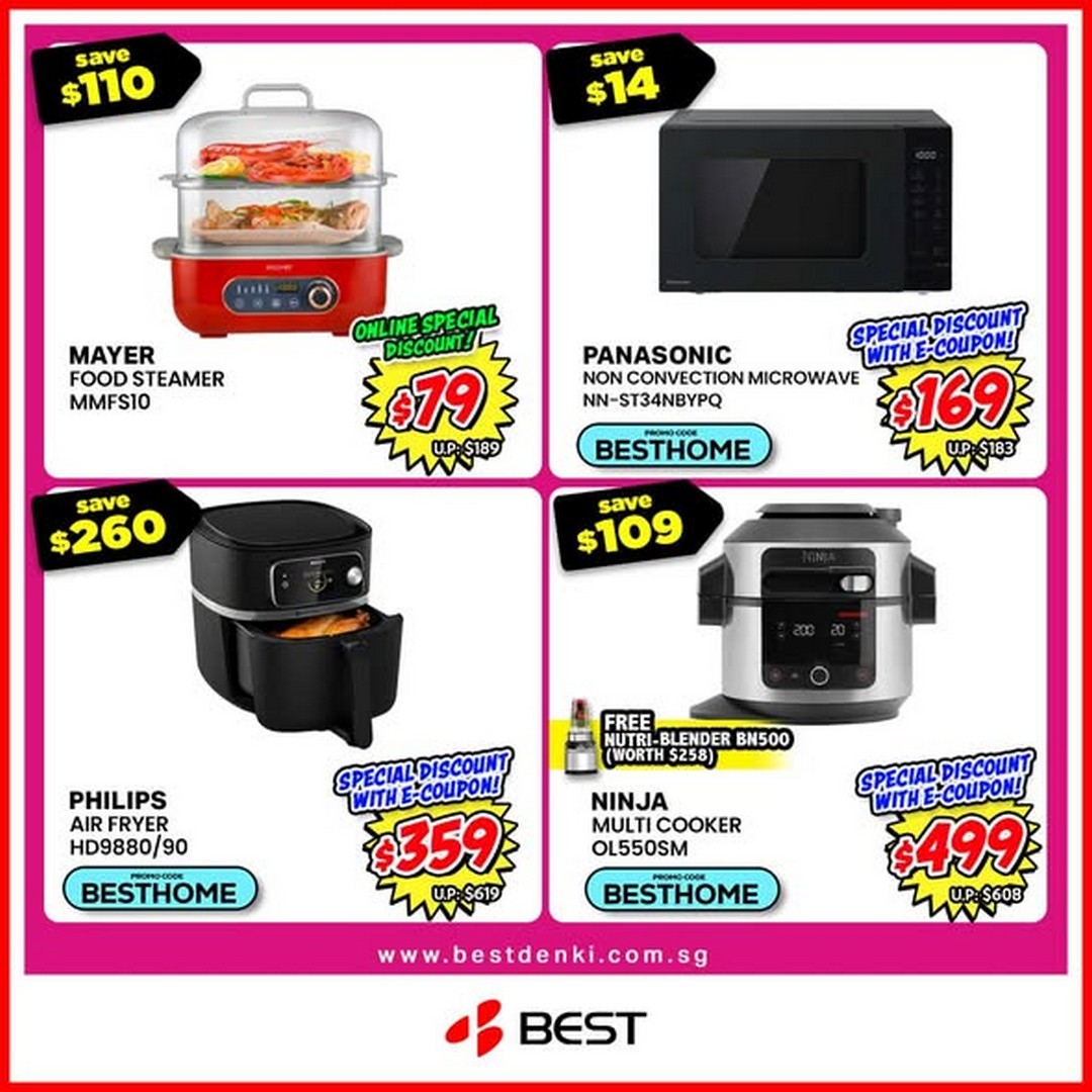 BEST-Denki-Singapore-Home-Kitchen-Bonanza-Online-Exclusive-Sale-3 12 June 2026 onwards: BEST Denki Singapore Home & Kitchen Bonanza Online Exclusive Sale: Up to 70% Off Appliances with Extra $288 Off Promo Code BESTHOME