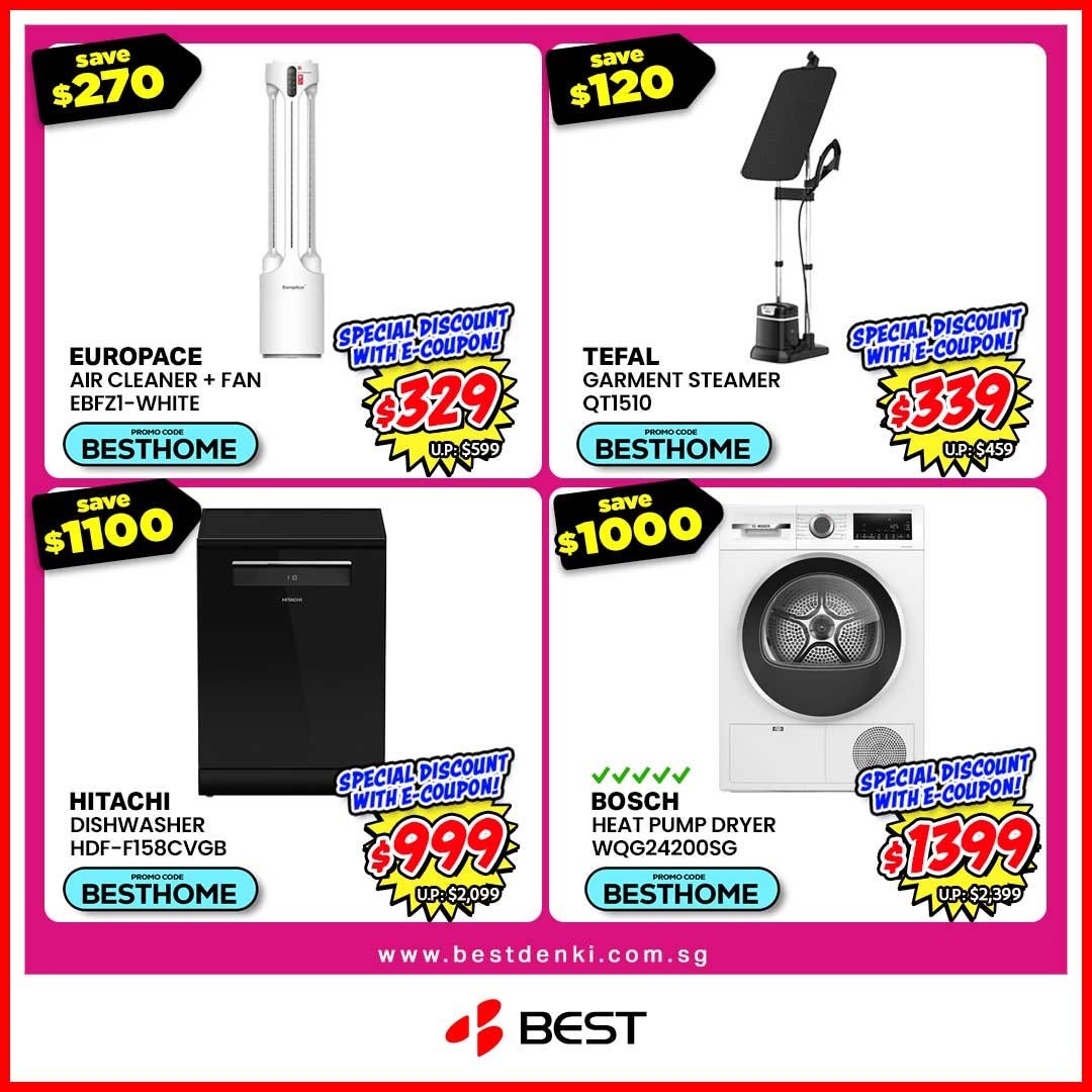 BEST-Denki-Singapore-Home-Kitchen-Bonanza-Online-Exclusive-Sale-4 12 June 2026 onwards: BEST Denki Singapore Home & Kitchen Bonanza Online Exclusive Sale: Up to 70% Off Appliances with Extra $288 Off Promo Code BESTHOME