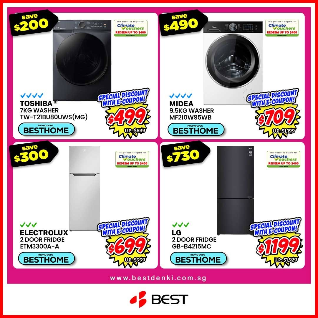 BEST-Denki-Singapore-Home-Kitchen-Bonanza-Online-Exclusive-Sale-5 12 June 2026 onwards: BEST Denki Singapore Home & Kitchen Bonanza Online Exclusive Sale: Up to 70% Off Appliances with Extra $288 Off Promo Code BESTHOME