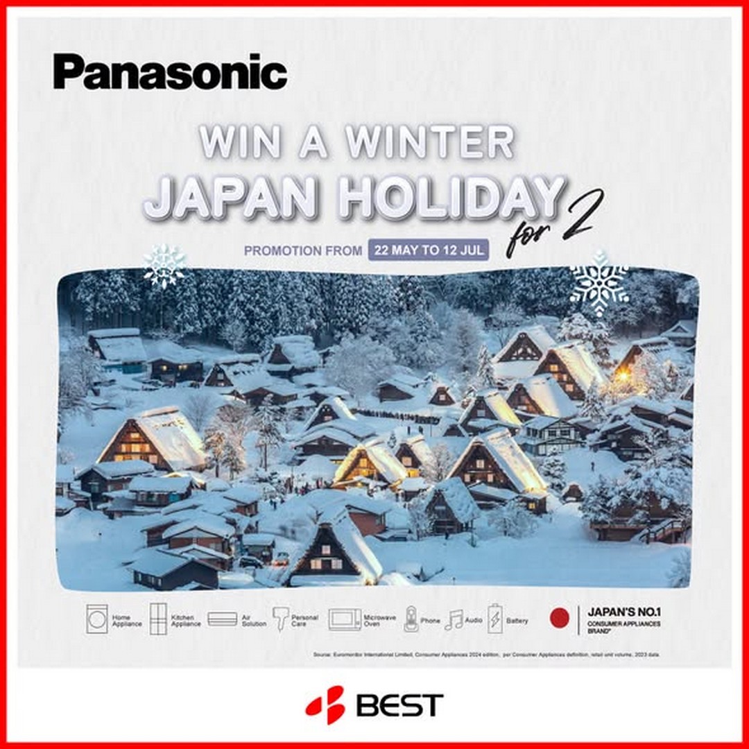 BEST-Denki-Singapore-Panasonic-Lucky-Draw-Promotion Now till 12 July 2026: BEST Denki Singapore Panasonic Lucky Draw Promotion: Win 9D7N Shirakawago Winter Holiday for 2 Giveaway Campaign