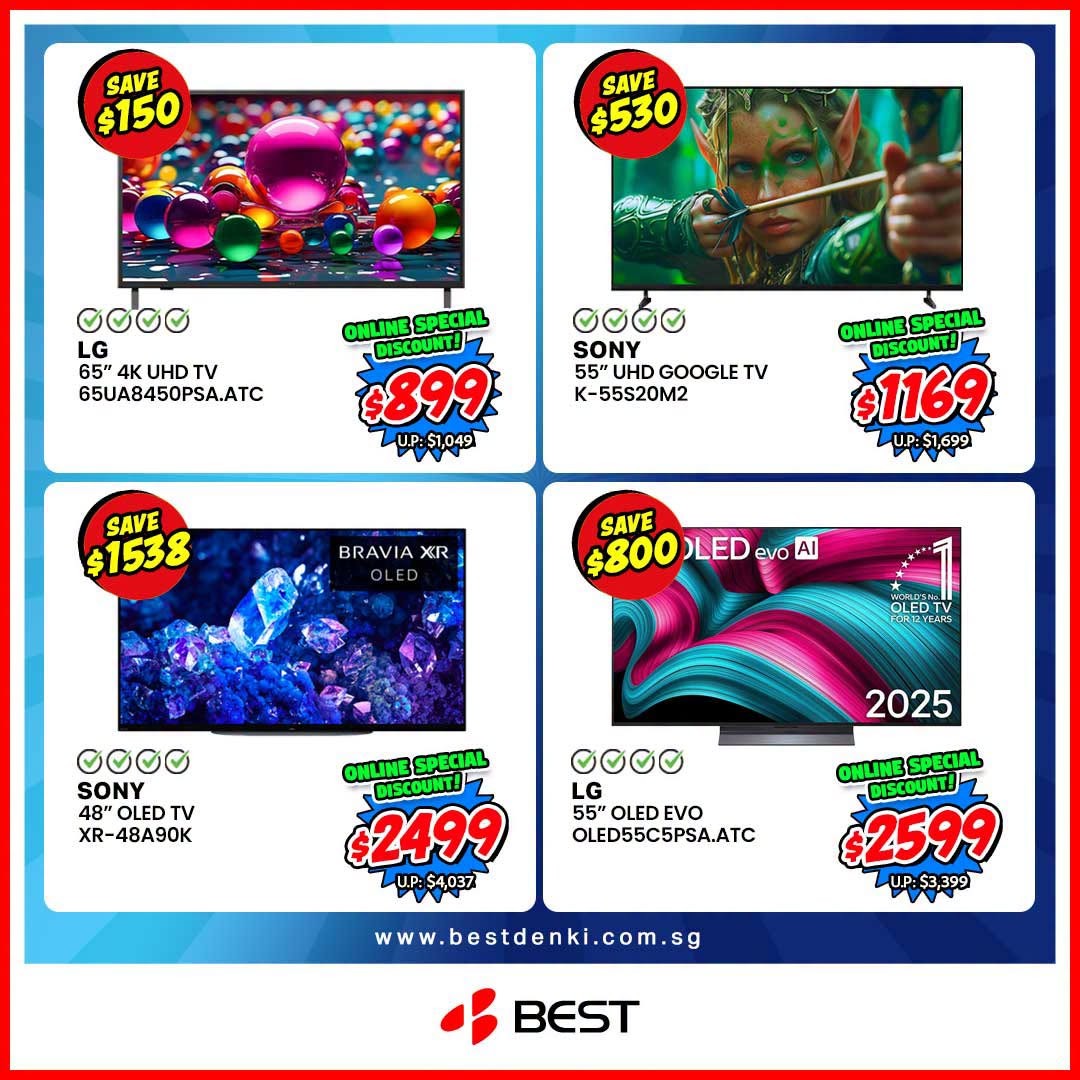 BEST-Denki-Singapore-Premium-TV-Sale-4 19 June 2026 onwards: BEST Denki Singapore Premium TV Sale – Enjoy Up to 60% Off Selected Premium TVs Plus Extra Savings Promotion