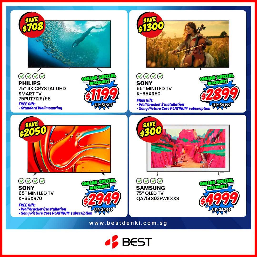 BEST-Denki-Singapore-Premium-TV-Sale-5 19 June 2026 onwards: BEST Denki Singapore Premium TV Sale – Enjoy Up to 60% Off Selected Premium TVs Plus Extra Savings Promotion
