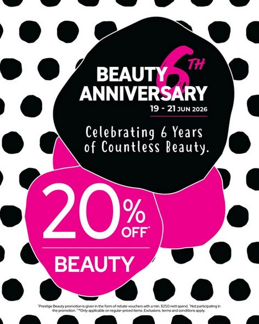 BHG-Singapore-Beauty-Anniversary-Sale 19–21 June 2026: BHG Singapore Beauty Anniversary Sale Promotion: 20% OFF Prestige Beauty Brands & Special Beauty Deals for a Limited-Time Shopping Event