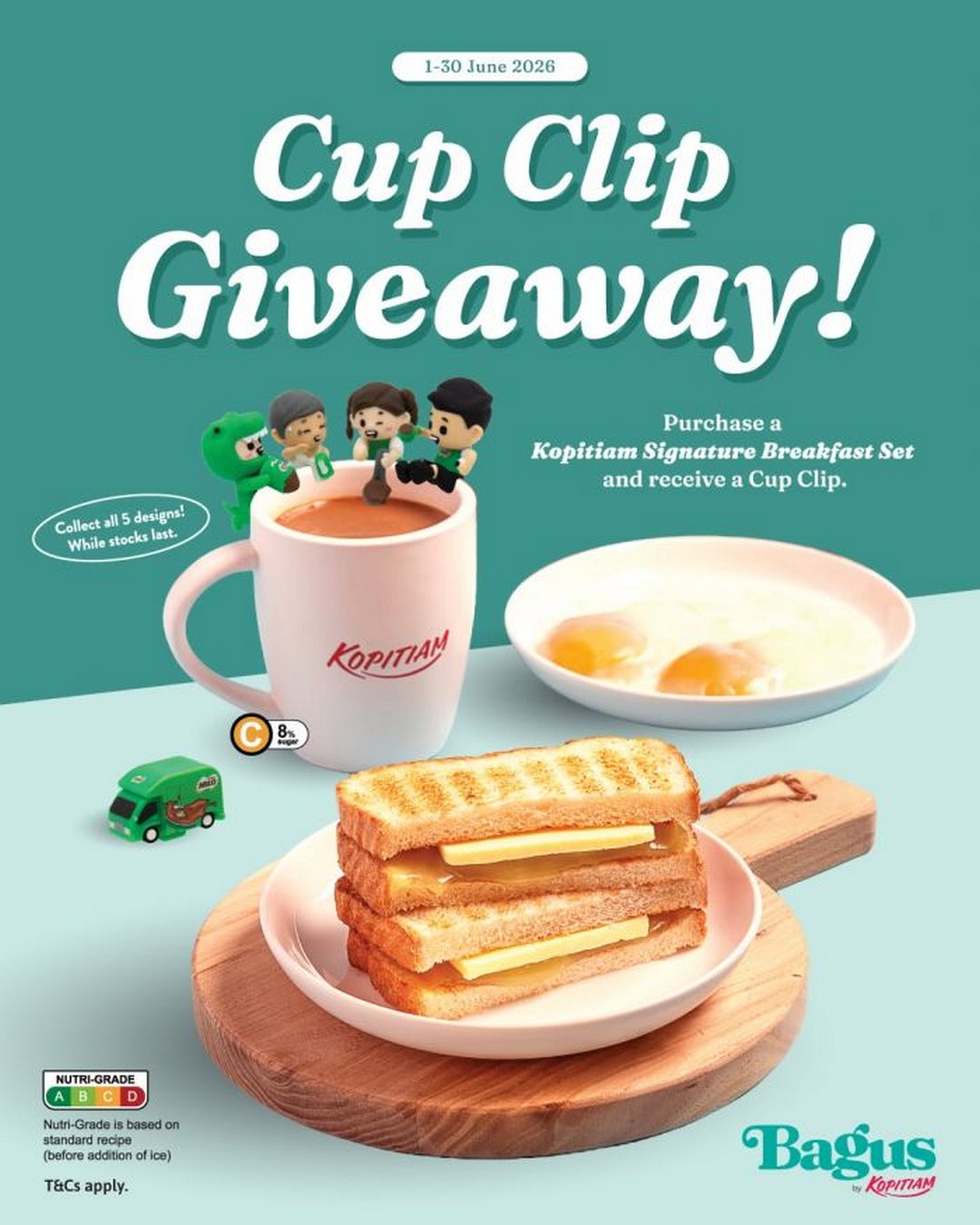 Bagus-by-Kopitiam-Signature-Breakfast-Set-Promotion 1-30 June 2026: Bagus by Kopitiam Signature Breakfast Set Promotion – FREE Cup Clip Collectible Giveaway with Every Breakfast Purchase in Singapore