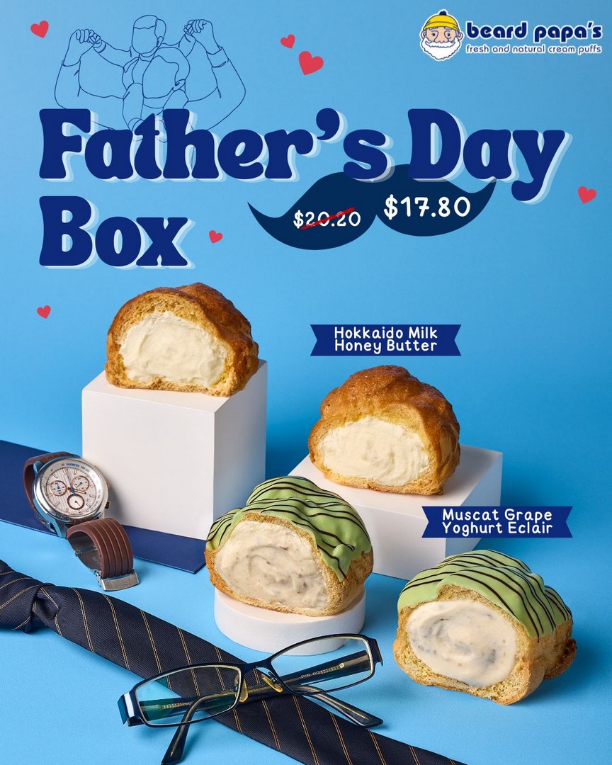 Beard-Papas-Singapore-Fathers-Day-Box-Promotion 13 June 2026 onwards: Beard Papa’s Singapore, Father’s Day Box Promotion, Special Cream Puffs Bundle Deal at $17.80