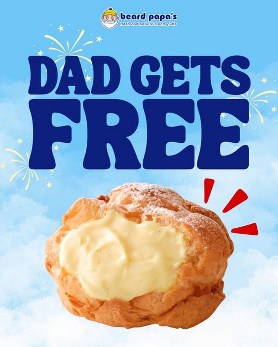 Beard-Papas-Singapore-Fathers-Day-Giveaway-Promotion 21 June 2026: Beard Papa’s Singapore, Father’s Day Giveaway Promotion – Free Custard Pie Cream Puff With Purchase at Selected Outlets