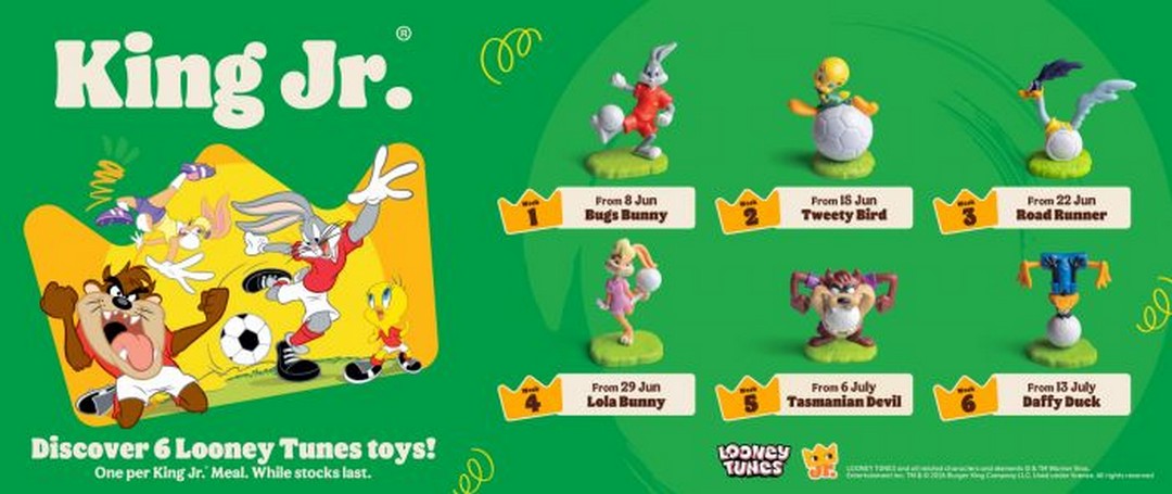 Burger-King-Looney-Tunes-King-Jr.-Meal-Promotion 8 June–19 July 2026: Burger King Looney Tunes King Jr. Meal Promotion: Weekly Collectible Toy Giveaway Campaign in Singapore