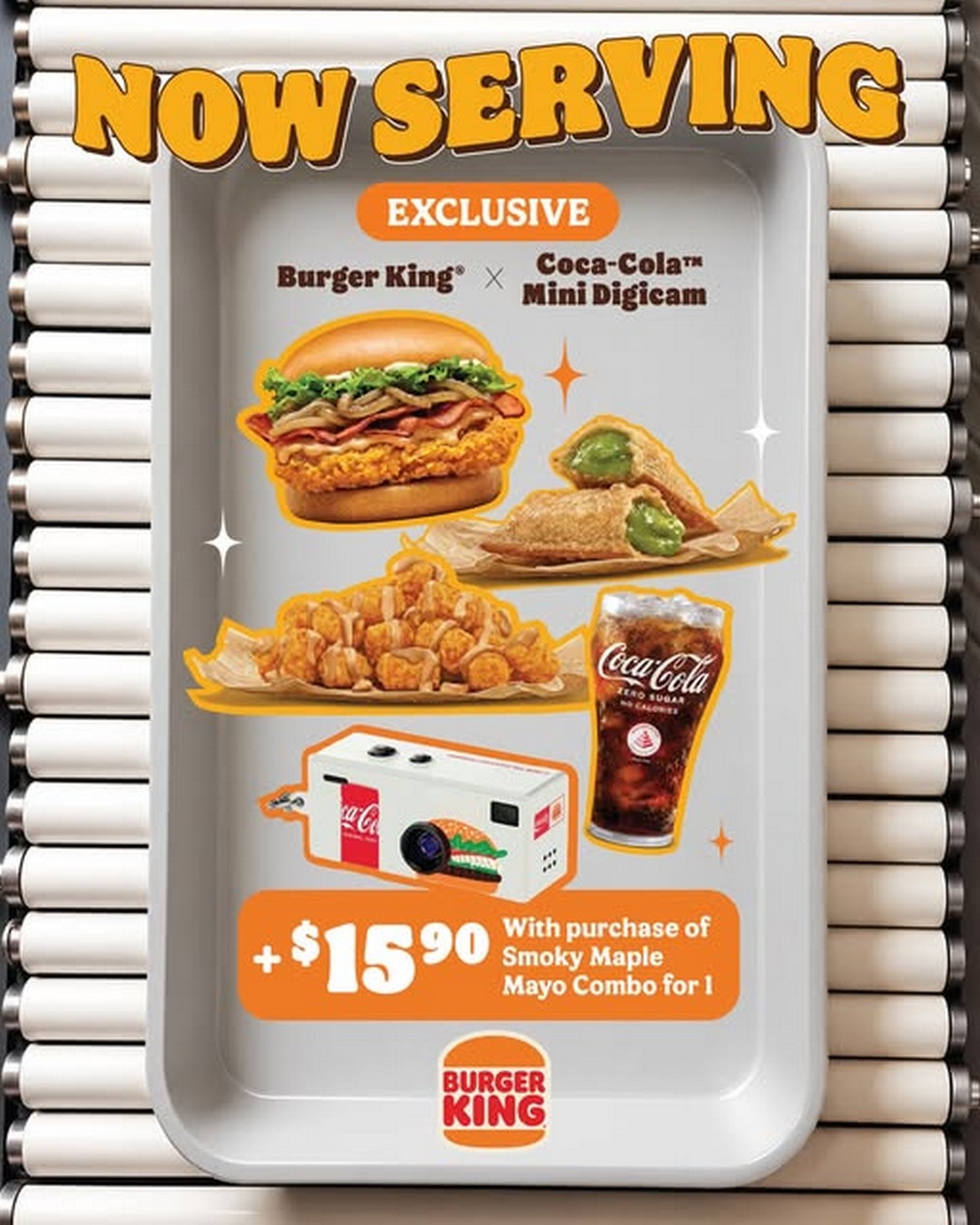 Burger-King-Singapore-Coca-Cola-Mini-Digicam-Giveaway-Promotion 12 June 2026 onwards: Burger King Singapore, Coca-Cola Mini Digicam Giveaway Promotion with Smoky Maple Mayo Combo for One Top-Up Deal