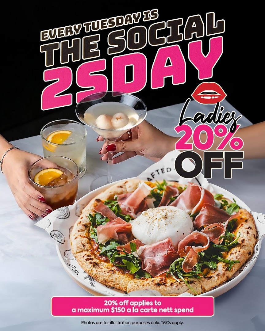 COLLINS-Singapore-Ladies-Social-2sday-20-Off-Promotion 9 June 2026 onwards: COLLIN'S Singapore Ladies Social 2sday 20% Off Promotion – Weekly Tuesday Dine-In Deal at All Outlets in Singapore