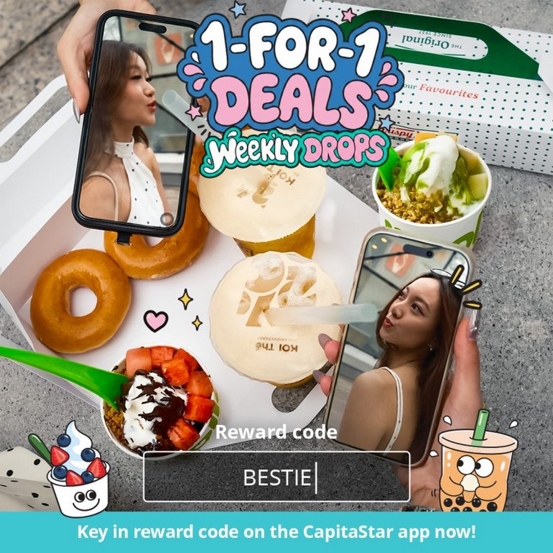 CapitaLand-Malls-TWOS-A-TREAT-Promotion 3 – 16 June 2026: CapitaLand Malls TWO’S A TREAT Promotion – Enjoy 1-for-1 KOI Thé, llaollao and Krispy Kreme Deals Plus 10X Bonus STAR$® Rewards