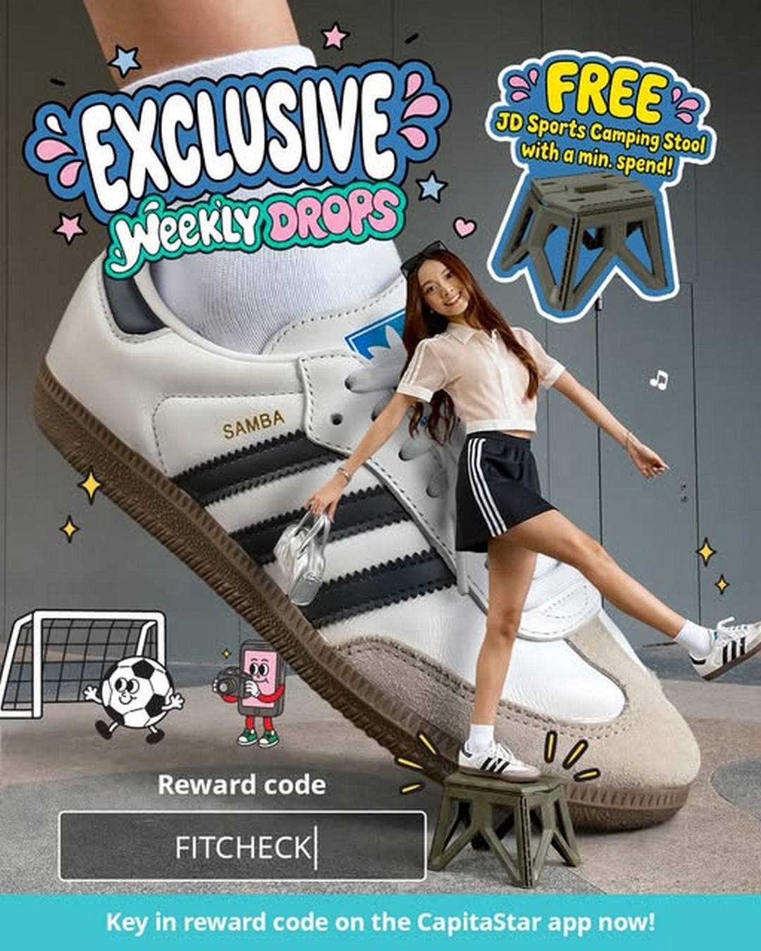 CapitaStar-x-JD-Sports-Promotion-Giveaway-Campaign 10–23 June 2026: CapitaStar x JD Sports, Promotion Giveaway Campaign, Bonus STAR$ Reward & Exclusive Camping Stool Gift at Bugis+ and Funan Singapore