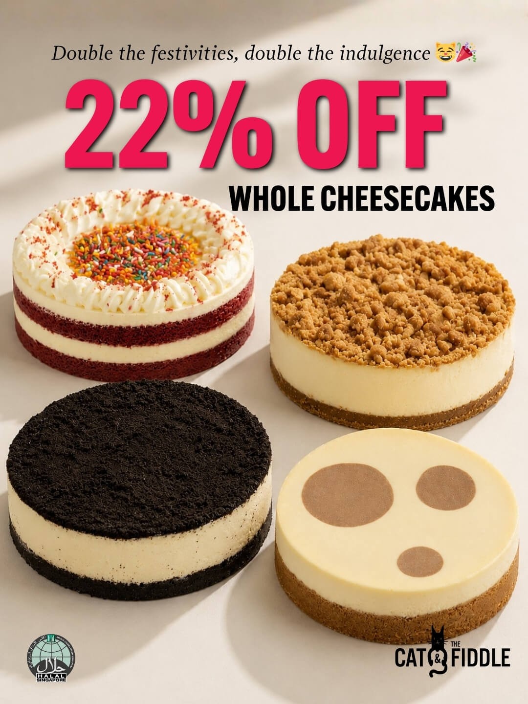 Cat-the-Fiddle-Cakes-22-Off-Whole-Cheesecakes-Promotion 26 May–1 June 2026: Cat & the Fiddle Cakes, 22% Off Whole Cheesecakes Promotion, Basque Cheesecake $15 Deal in Singapore Online & In-Store Sale