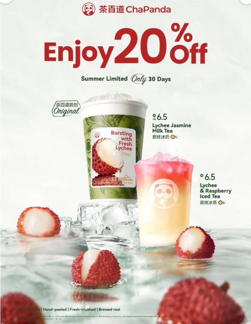 ChaPanda-20-OFF-Lychee-Medium-Cups-Promotion 17 June–17 July 2026: ChaPanda, 20% OFF Lychee Medium Cups Promotion, Orchard, Chinatown & Islandwide Outlets