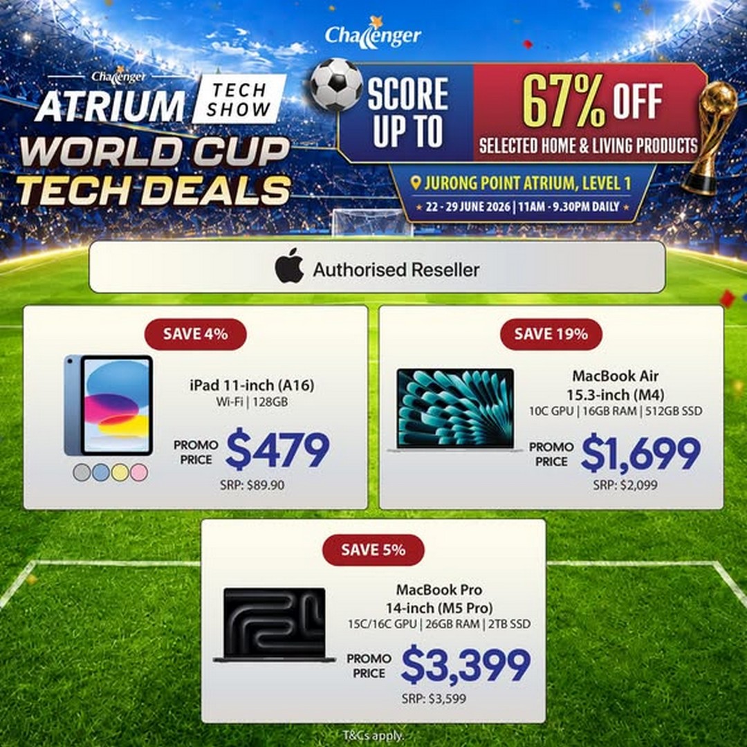 Challenger-Singapore-Jurong-Point-Atrium-Tech-Show-World-Cup-Tech-Deals-1 22–28 June 2026: Challenger Singapore Jurong Point Atrium Tech Show World Cup Tech Deals Edition, Massive Tech Sale Promotion in Singapore
