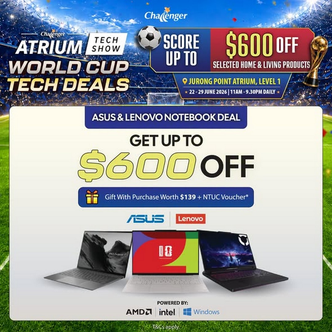 Challenger-Singapore-Jurong-Point-Atrium-Tech-Show-World-Cup-Tech-Deals-2 22–28 June 2026: Challenger Singapore Jurong Point Atrium Tech Show World Cup Tech Deals Edition, Massive Tech Sale Promotion in Singapore